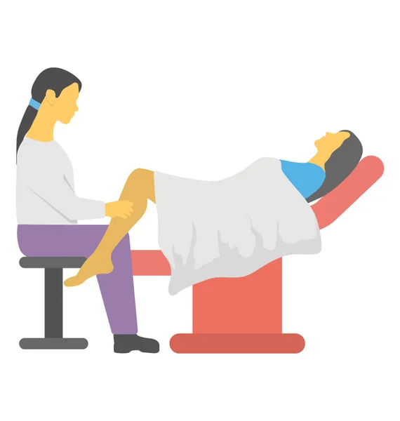 Gynécologue Examinant Patiente Sur Une Chaise Gynécologique — Image vectorielle