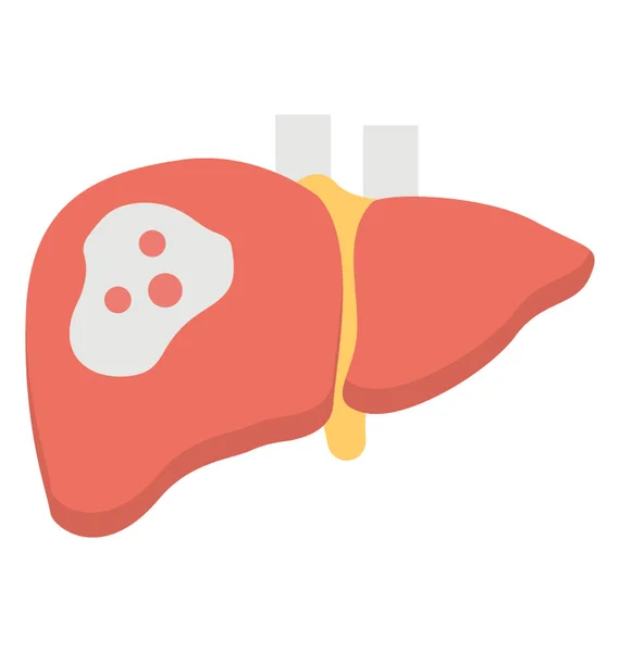 Fígado Órgão Humano Com Hepatite Vetor Ícone Infecção Hepática —  Vetores de Stock