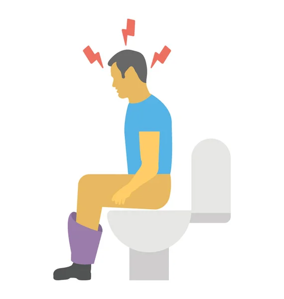 Person Feeling Pain Constipation Bathroom — Stock Vector