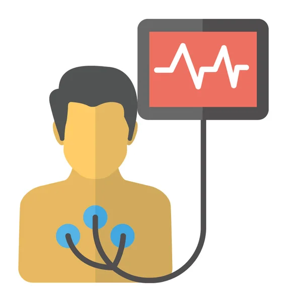 Equipo Médico Para Monitorear Los Latidos Cardíacos Electrocardiograma Vector Icono — Vector de stock