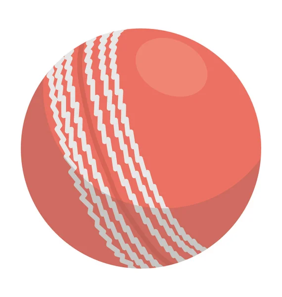 Une Balle Avec Des Lignes Pointillées Représentant Une Balle Cricket — Image vectorielle