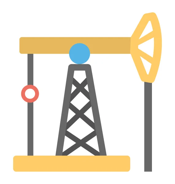 Pompage Huile Est Utilisé Pour Sortir Huile Puits Pétrole — Image vectorielle