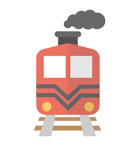 铁路运输 火车与大车头灯和烟尾气从火车屋顶 — 图库矢量图片