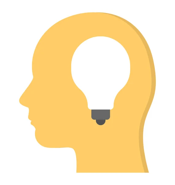 創造的な心のアイデアを提示する人間の頭の電球 — ストックベクタ