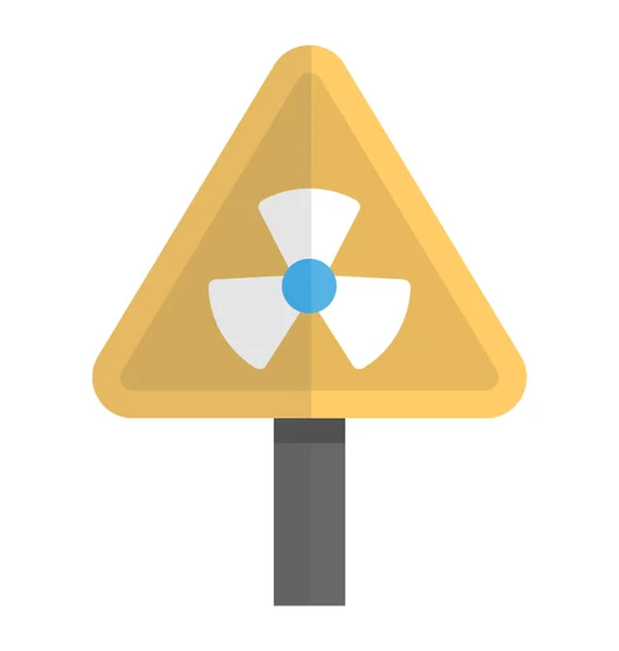 Signe Avant Coureur Une Icône Plate Radioactive — Image vectorielle