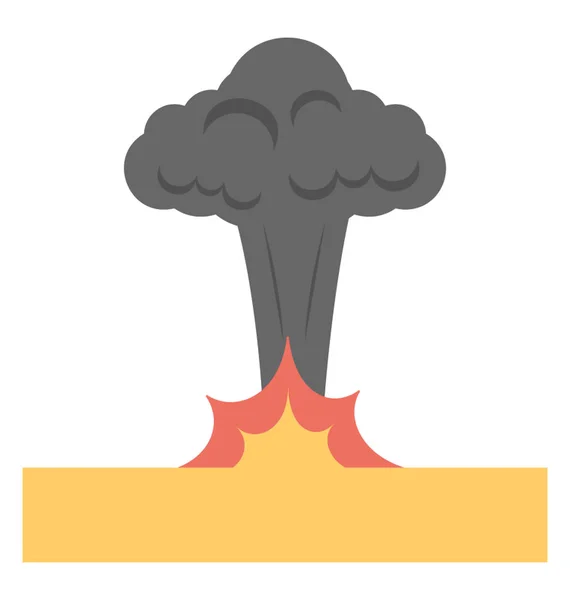 Esplosione Nucleare Vettore Icona Piatta Nube Fungo — Vettoriale Stock