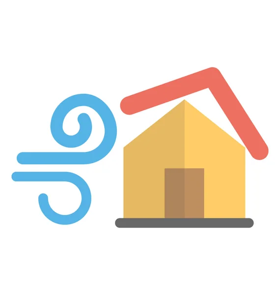 Ein Haus Mit Luft Ist Symbol Des Sturms — Stockvektor