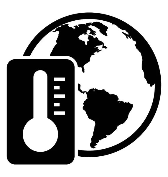 Термометр Земным Шаром Придающий Значение Глобальному Потеплению — стоковый вектор