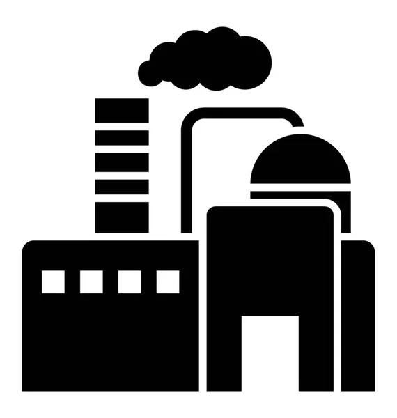 Budova Komínem Průmyslovém Nebo Výroby — Stockový vektor