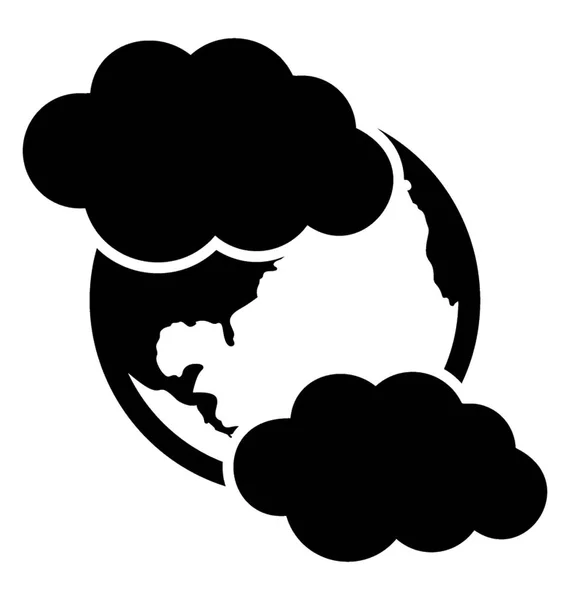 Hava Kirliliği Bulutlar Çevre Kirliliği Için Simge Sunan Dünya Gezegen — Stok Vektör