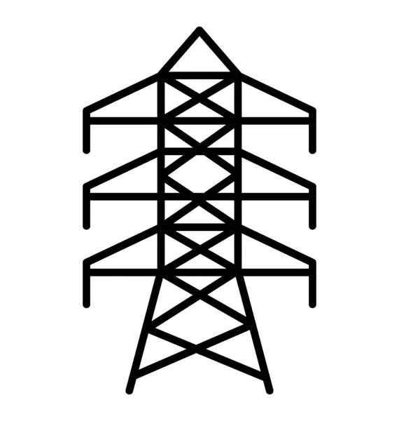 Электрическая Башня Используется Поддержки Воздушной Линии Электропередач — стоковый вектор