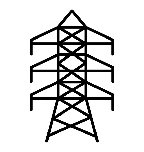 Elektrická Věž Podpoře Trolejového Vedení — Stockový vektor