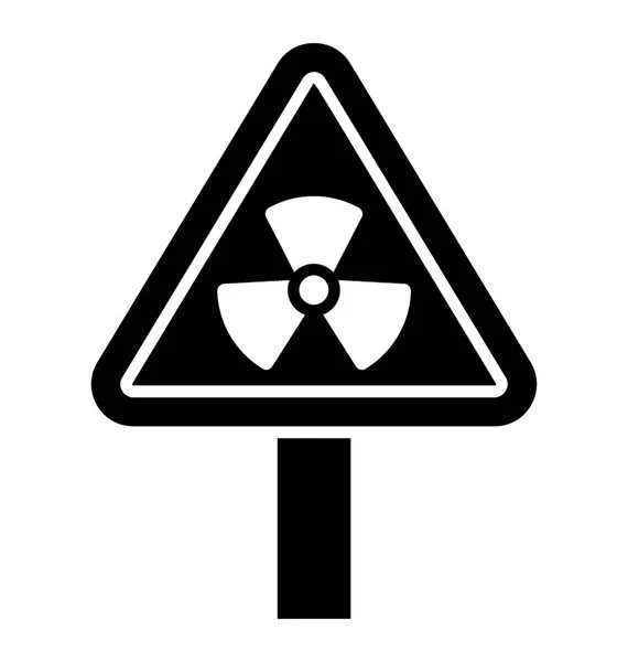 Segnale Avvertimento Radioattività Disegno Icona Glifo — Vettoriale Stock