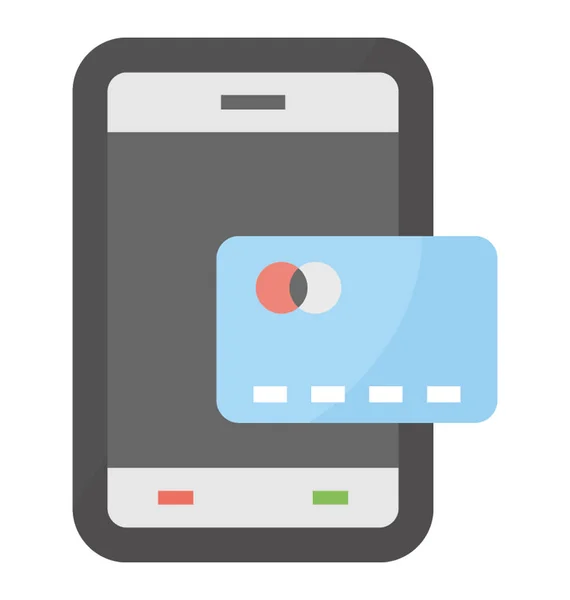 Carte Crédit Insérant Vers Smartphone Représentant Paiement Par Carte Crédit — Image vectorielle