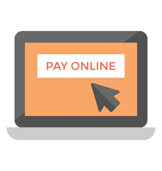 Ekran Laptopa Strzałką Przedstawiające Płatności Online — Wektor stockowy