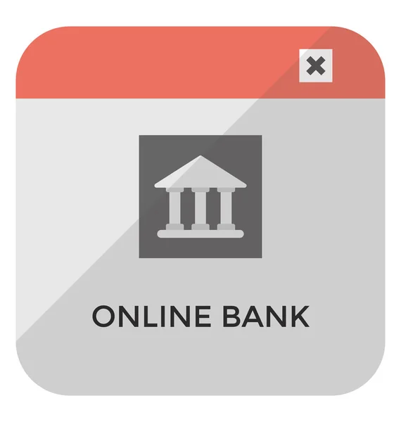 Een Bank Voortbouwend Een Webvenster Beeltenis Online Bank — Stockvector