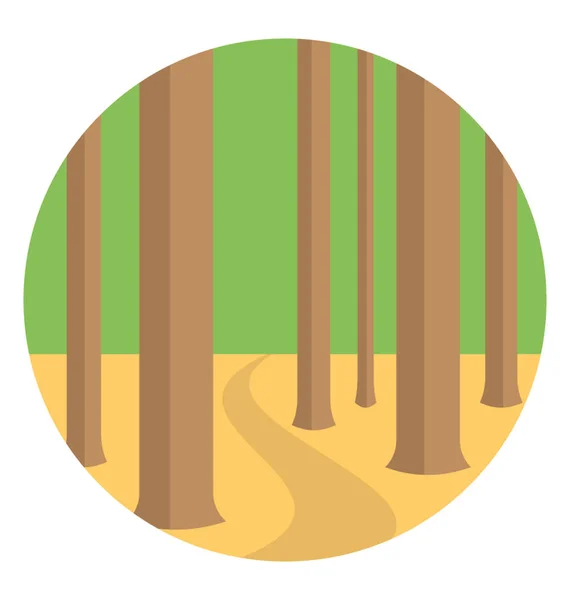 Ikon Datar Desain Pohon Lanskap Atau Hutan - Stok Vektor