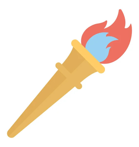 オリンピック聖火の展示にそれから新興の火でビンテージ炎スティック — ストックベクタ