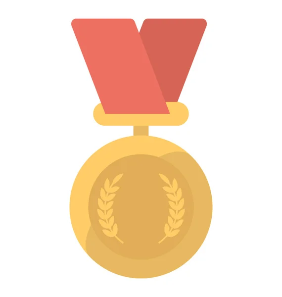 Ένα Χρυσό Μετάλλιο Μια Κορδέλα Για Νικητή — Διανυσματικό Αρχείο