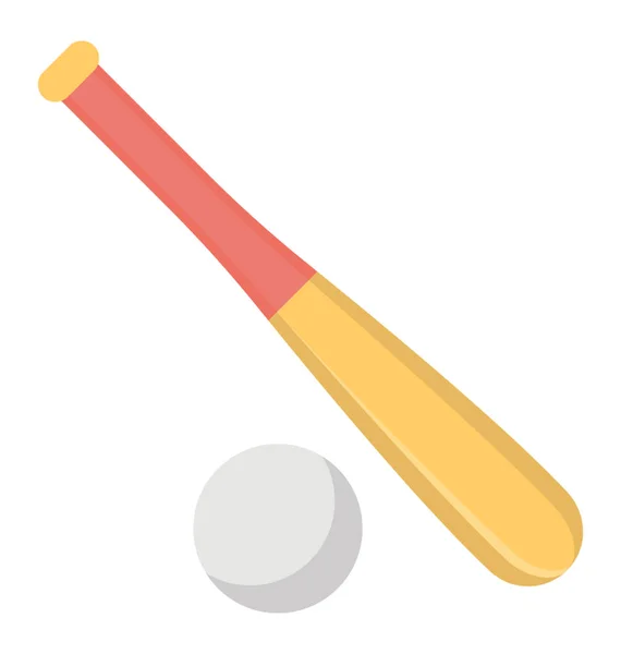 Une Batte Forme Cylindrique Avec Balle Icône Baseball — Image vectorielle