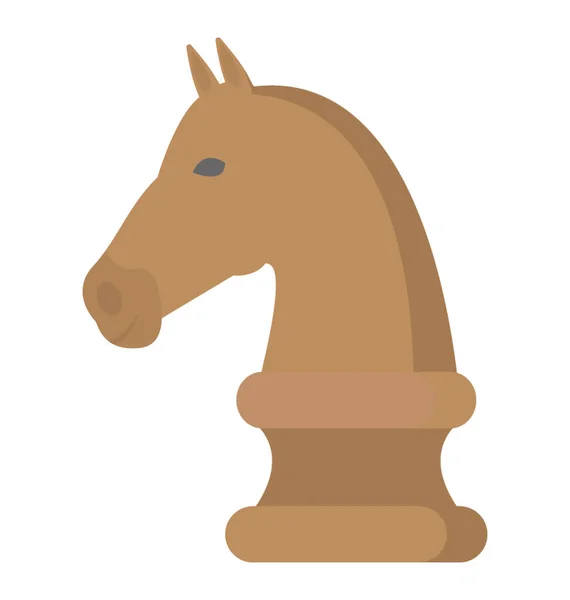 Schackpjäs Med Visuellt Häst Som Betecknar Ikon För Knight Schackpjäs — Stock vektor