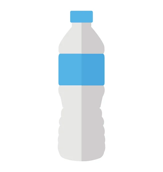 Frasco Plástico Com Rótulo Tampa Representando Água Mineral —  Vetores de Stock