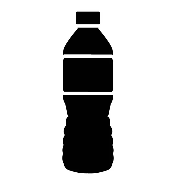 Sebuah Botol Plastik Dengan Label Dan Tutup Yang Menggambarkan Air - Stok Vektor