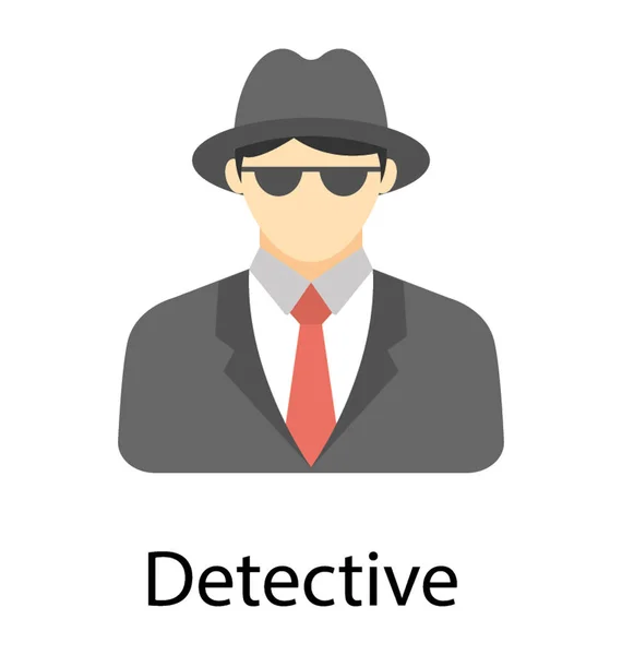 Muž Klobouku Představující Detektivní Ikonu — Stockový vektor