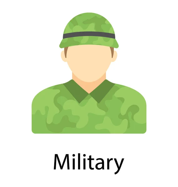 Hombre Dedo Unifor Que Representa Icono Militar — Vector de stock