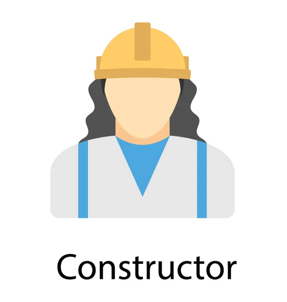 Person Hardhat Representing Constructor Icon — Stock Vector