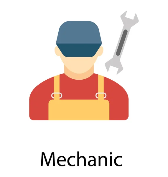 Człowieka Klucza Pojęcie Dla Mechanika — Wektor stockowy