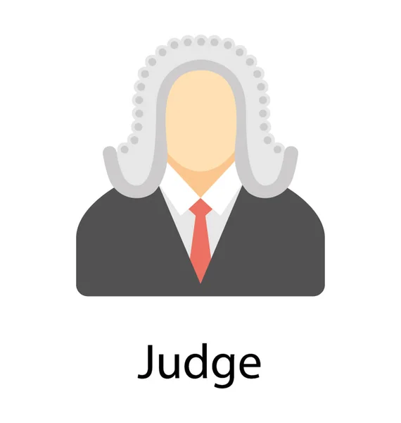 Avatar Vestido Tribunal Referindo Ícone Juiz — Vetor de Stock