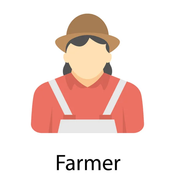 Una Persona Dungaree Sombrero Haciendo Icono Para Icono Del Agricultor — Vector de stock