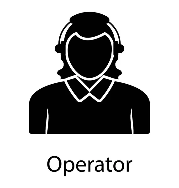 Člověk Nosit Sluchátka Notioning Ikonu Operátora — Stockový vektor