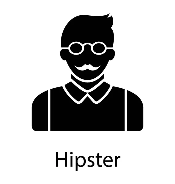 Nered Como Barba Hombre Refiriéndose Hipster — Vector de stock