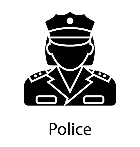 Lady Ster Glb Uniforme Vertegenwoordigen Politie Pictogram — Stockvector