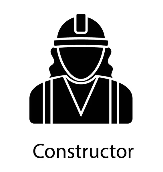 Person Hardhat Representing Constructor Icon — Stock Vector