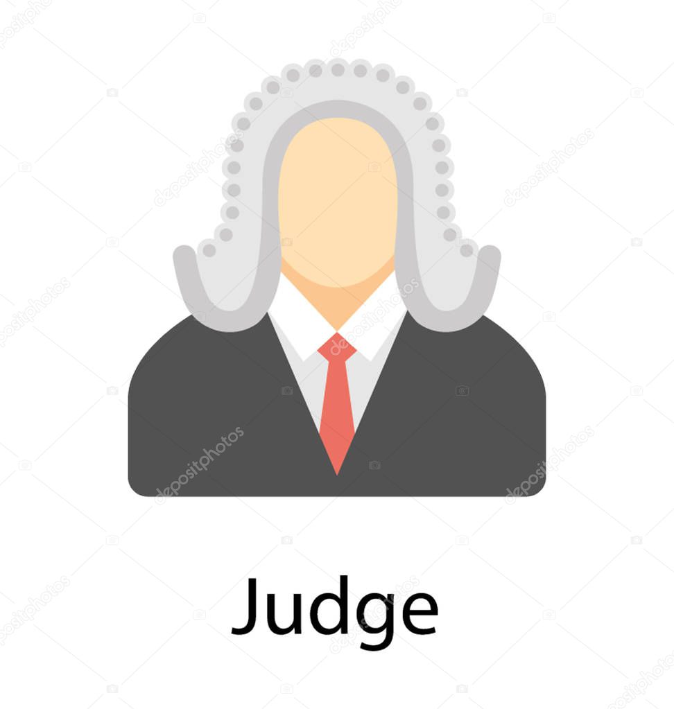 Avatar in court dress referring to judge icon