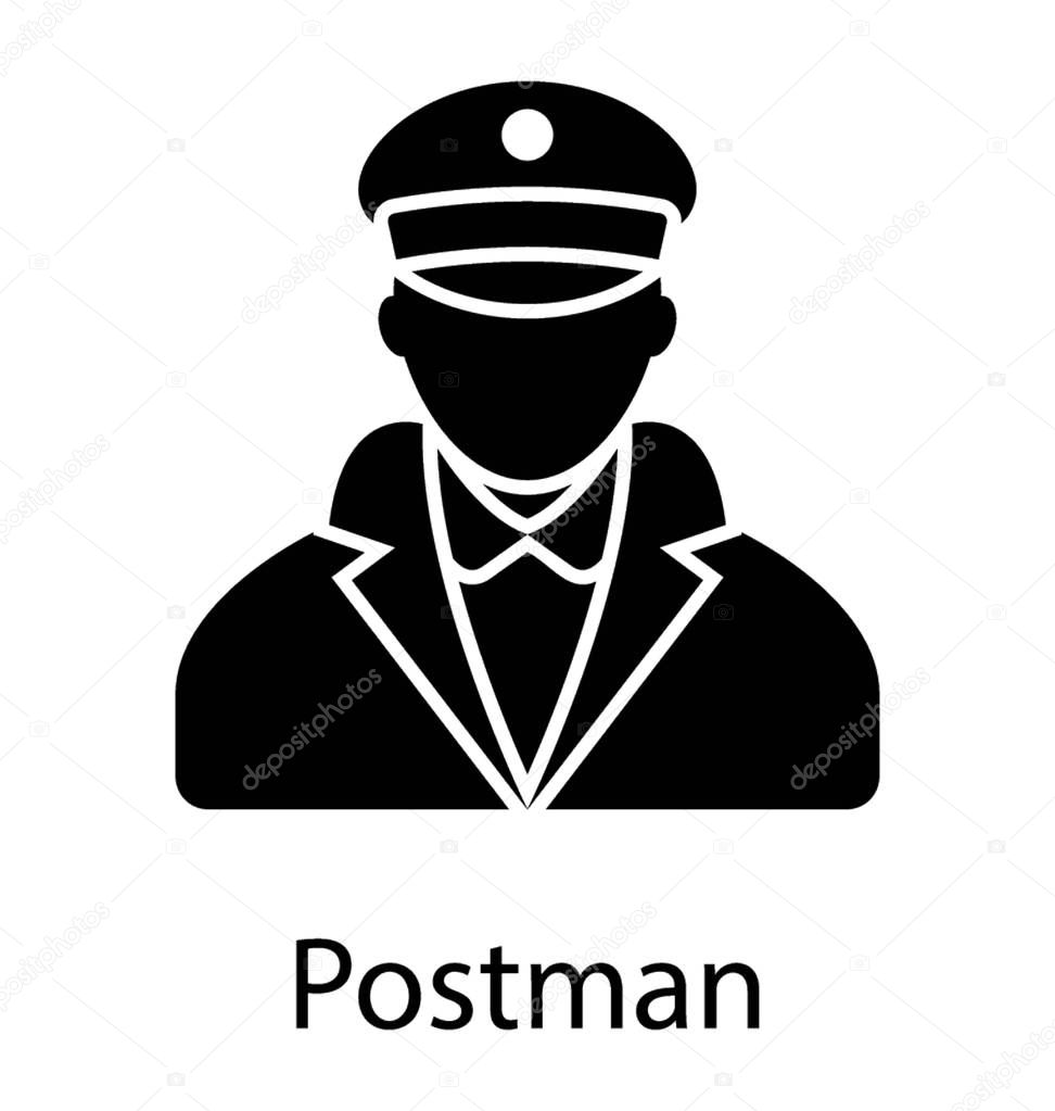 Man in pcap enlightening postman icon 