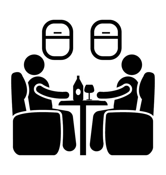 Passengers Travelling Plane Having Wine — Stock Vector