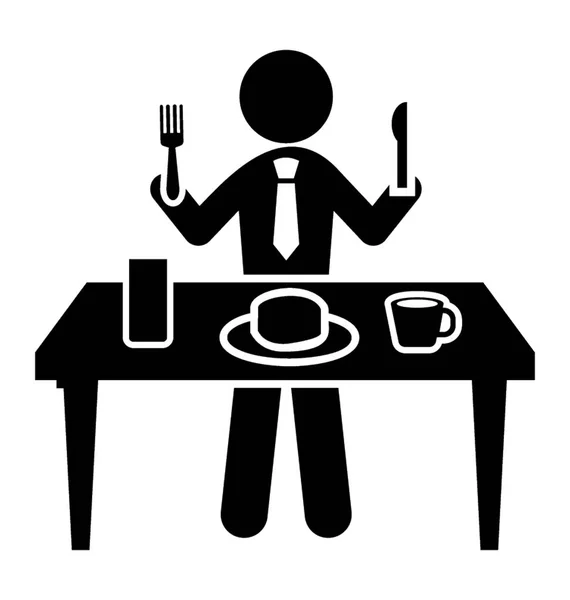 Eine Professionelle Person Isst Der Mittagspause — Stockvektor