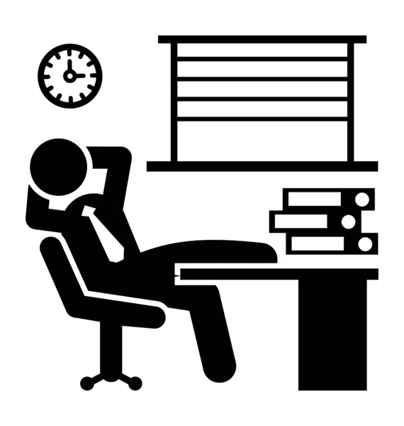 Employee Office Laying Table Rest Time — Stock Vector