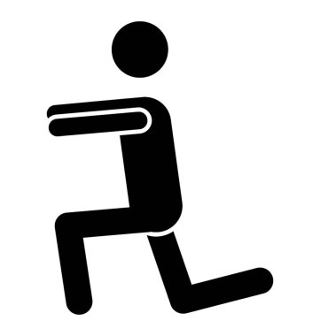 Tek bacak bend ve kollar düz, nerede egzersiz poz notioning anjaneyasana poz simgesi