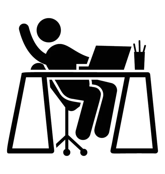 Funcionário Está Descansando Uma Postura Casual Mesa Escritório —  Vetores de Stock