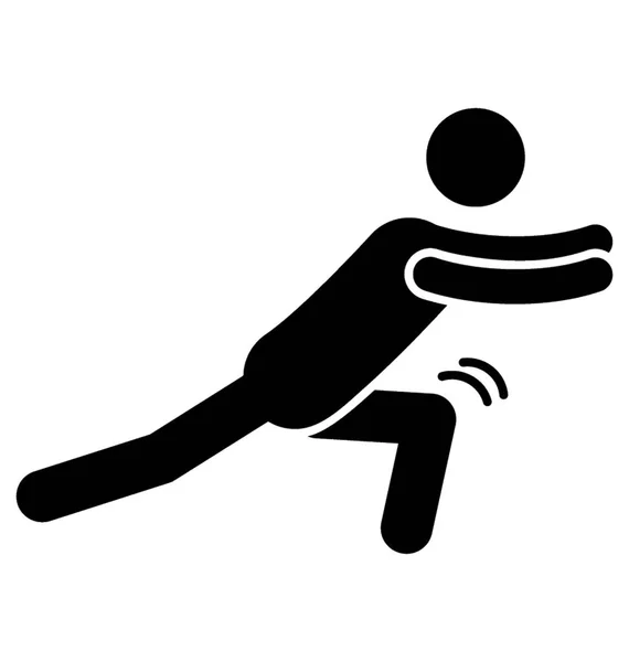 Menselijke Een Oefening Pictogram Aan Duiden Van Balancing Stick Pictogram — Stockvector