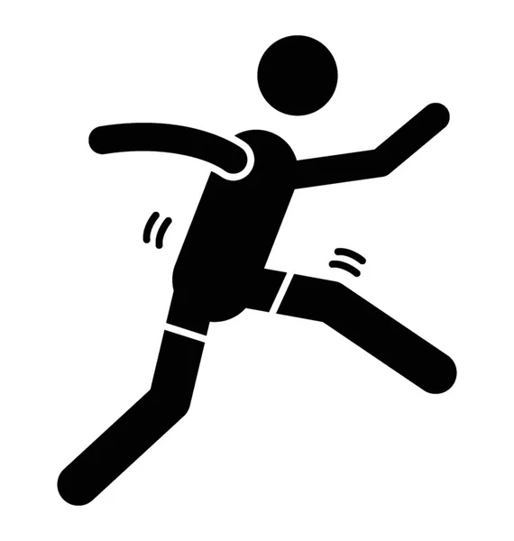Фигура Бегущая Прыжками Сослаться Иконку Кардио Тренировки — стоковый вектор