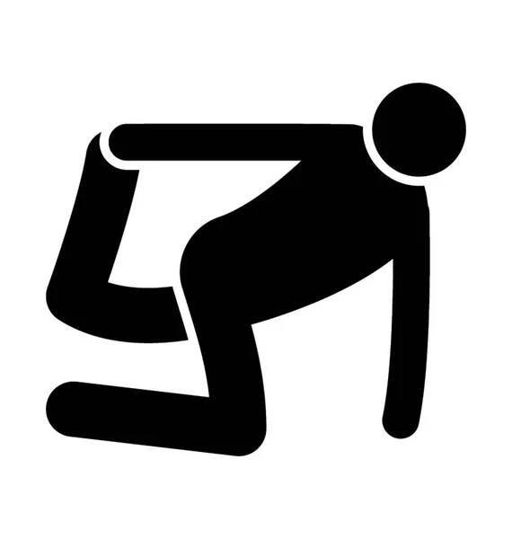 Mensch Vierbeiner Pose Picking Bein Mit Arm Quad Stretch Symbol — Stockvektor