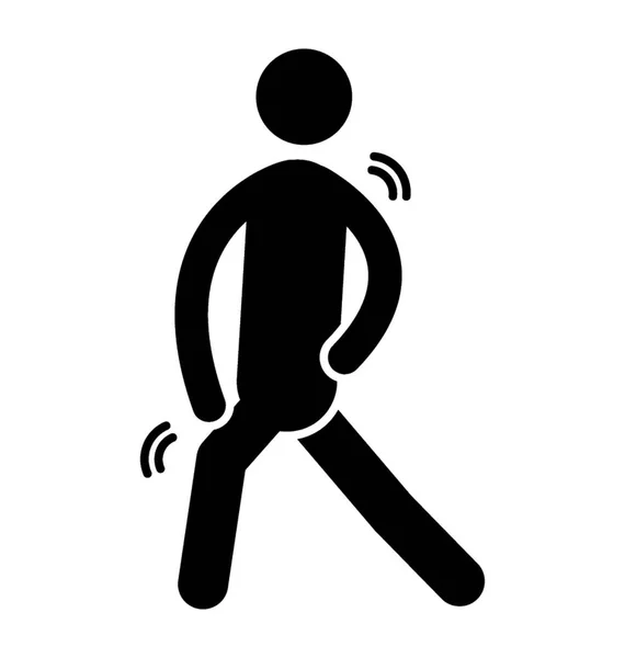 Bended Stretched Legs Respectivally Walking Lunge Icon — Stock Vector