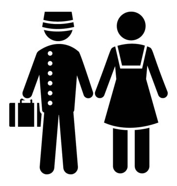 Simge bellboy ve ayakta hizmetçi, otel istihdam etmektedir
