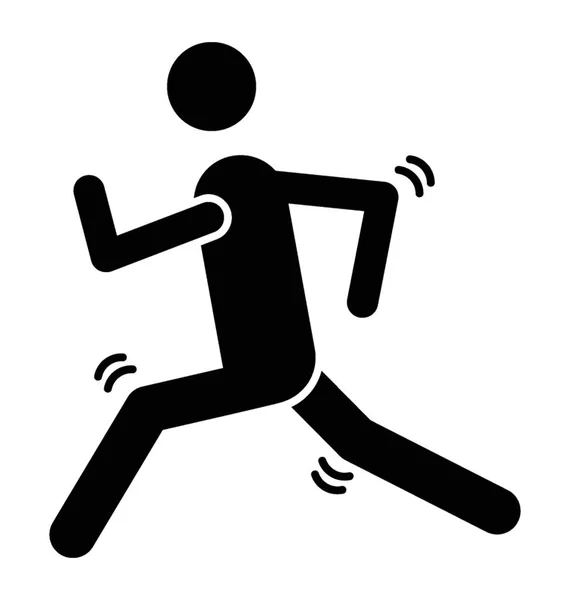 Cuerpo Corriendo Notioning Trotar Icono — Vector de stock